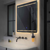 Espejo LED Cuadrado | Botón táctil | Luz blanca cálida - Reyze Seria Minimal Model 3